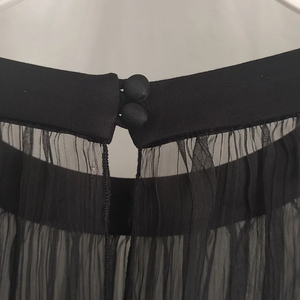 Bebe Sheer Peplum Blouse - Picture 3 of 8